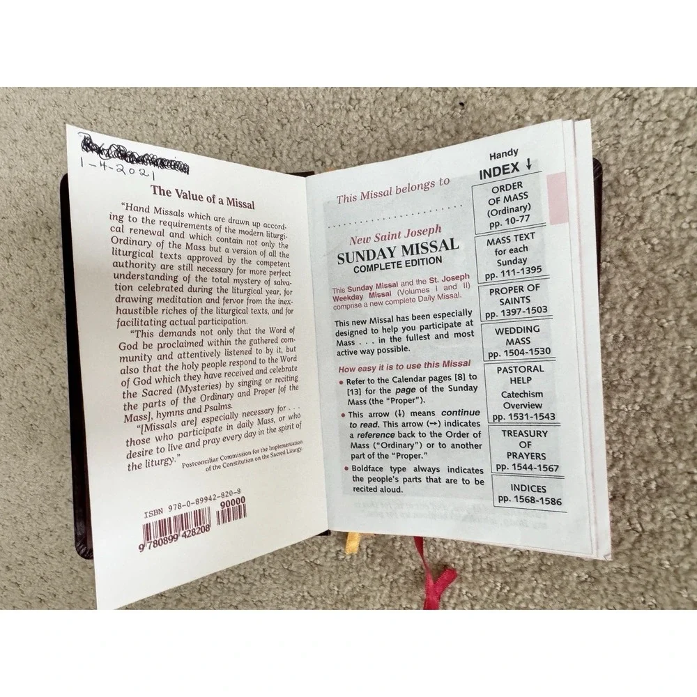 SAINT JOSEPH Sunday Missal Complete Edition (New Revised Liturgy) Catholic Book
